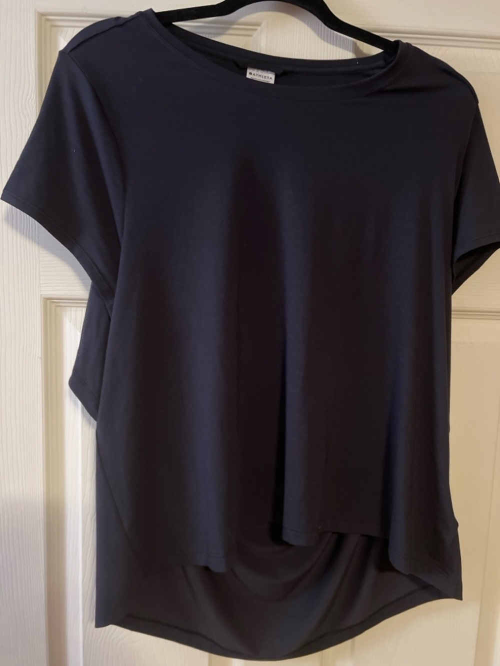 #359 Athleta Air Out Cinch Tee NWT Black XL Breathable Athleisure Top